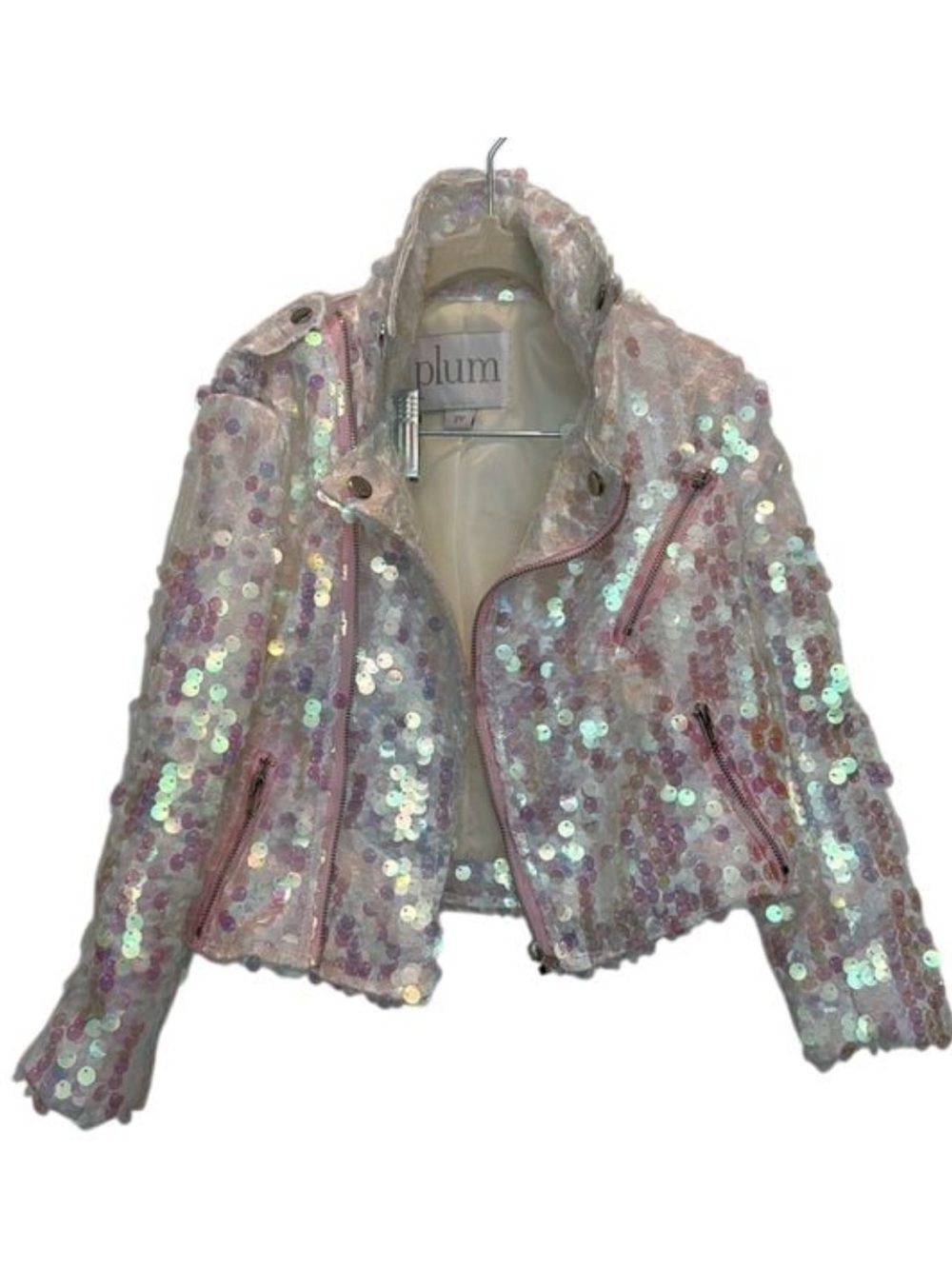 💕 Plum Sequin Motorcycle Jacket Size 2T